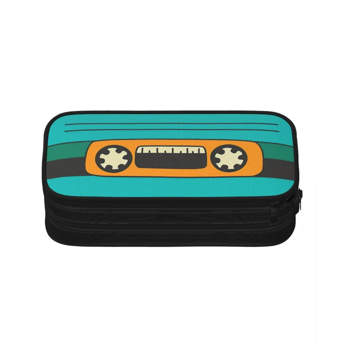 Colorful Cassette Tape Pen Box Student School Anime Zipper Pen Bag