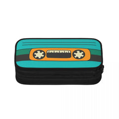 Colorful Cassette Tape Pen Box Student School Anime Zipper Pen Bag