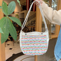 Colorful Women Shoulder Bag Soft Plush Handle Female Tote Shopping Bags
