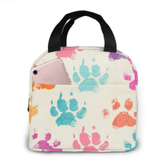 Colorful Dogs Paws Cooler Lunch Box Insulated Lunch Bag Thermal Food Picnic Bags