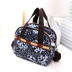 Floral Print Women Tote Handbag Zipper Crossbody Bag