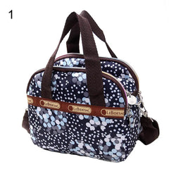 Floral Print Women Tote Handbag Zipper Crossbody Bag