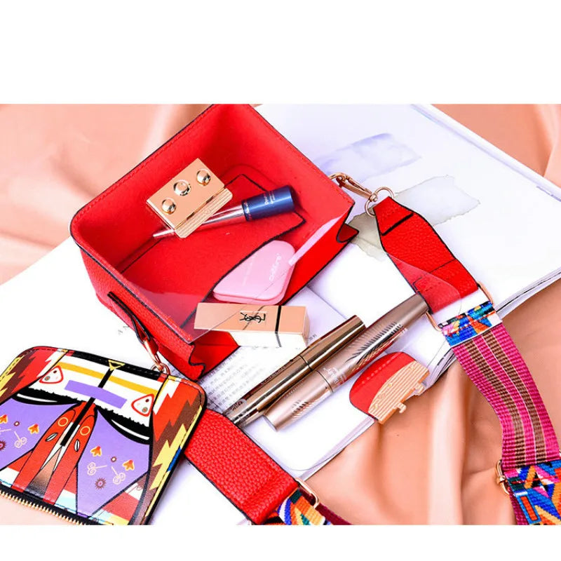 Colorful Graffiti Transparent Shoulder Bags PVC Jelly Bag