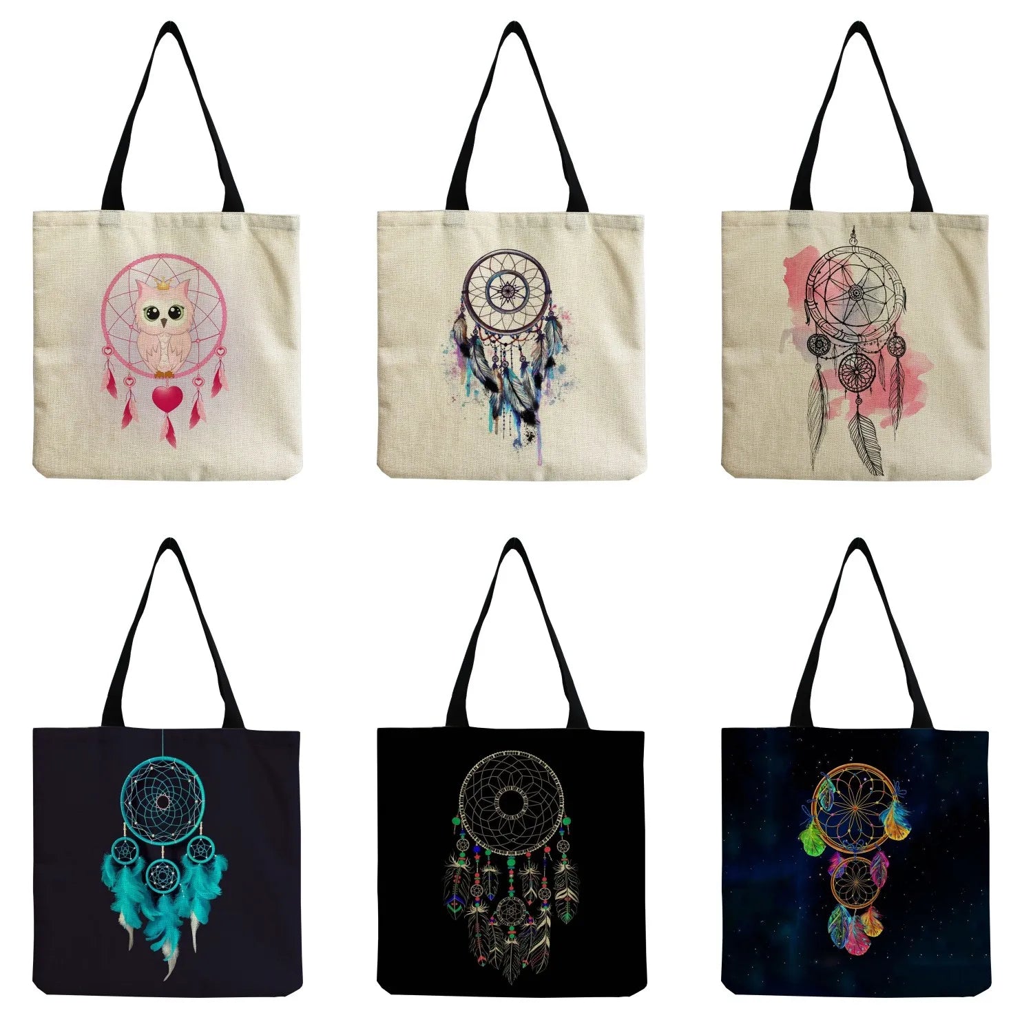 Colorful Dream Catcher Tote Bag Women's Shoulder Bag High Capacity