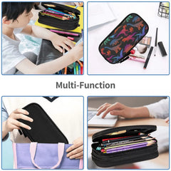 Colorful Jurassic Animals Pattern Pen Box Student School Anime Zipper Pen Bag