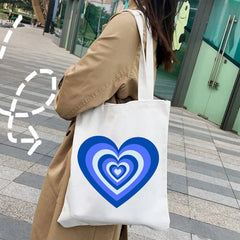 Colorful Latte Love Wildflower Heart Coffee Brown Green Pink Shopper Tote