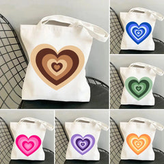 Colorful Latte Love Wildflower Heart Coffee Brown Green Pink Shopper Tote