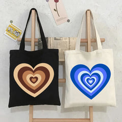 Colorful Latte Love Wildflower Heart Coffee Brown Green Pink Shopper Tote