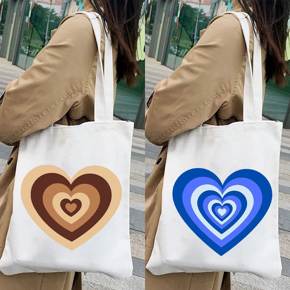 Colorful Latte Love Wildflower Heart Coffee Brown Green Pink Shopper Tote