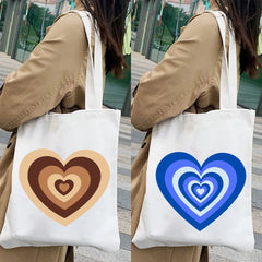 Colorful Latte Love Wildflower Heart Coffee Brown Green Pink Shopper Tote