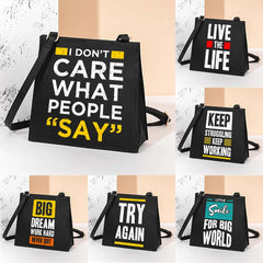 Colorful Letter Square Bag Women Tote Crossbody Shoulder Shopping Bag