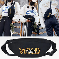 Colorful Letters Print Waist Bag Multi-Functional Chest Cross Shoulder Bag