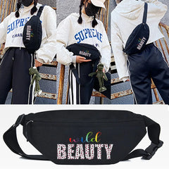 Colorful Letters Print Waist Bag Multi-Functional Chest Cross Shoulder Bag