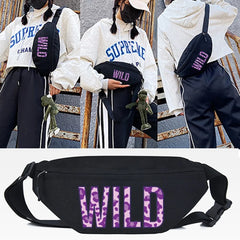 Colorful Letters Print Waist Bag Multi-Functional Chest Cross Shoulder Bag