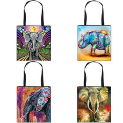 Colorful Painting Elephant Print Tote Bag Ladies Handbags Single Shoulder Bag