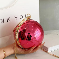 Colorful Round Shape Party Clutches Mini Chain Shoulder Bag