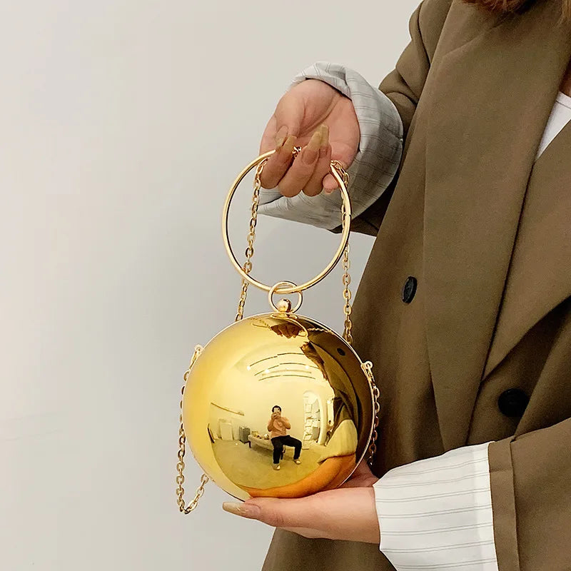 Colorful Round Shape Party Clutches Mini Chain Shoulder Bag