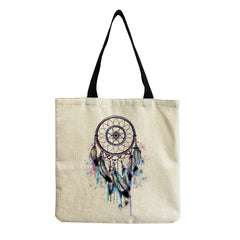 Colorful Tote Bag Dream Catcher Print Shoulder B