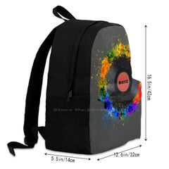 Colorful Vinyl Music 3D Print Backpack Casual Bag