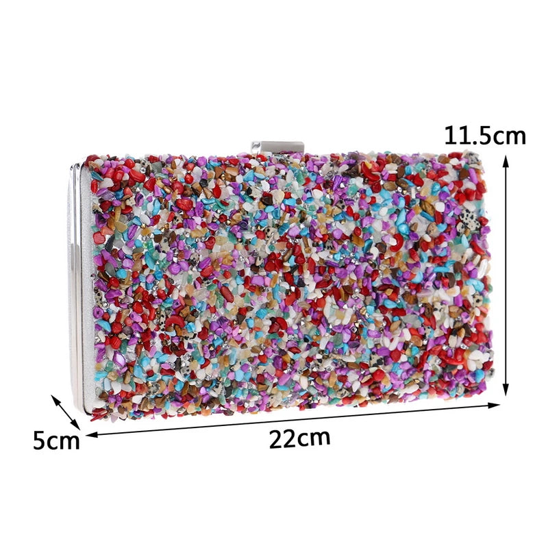 Colorful Women Evening Bag Small Clutch Shoulder Chain Handbags