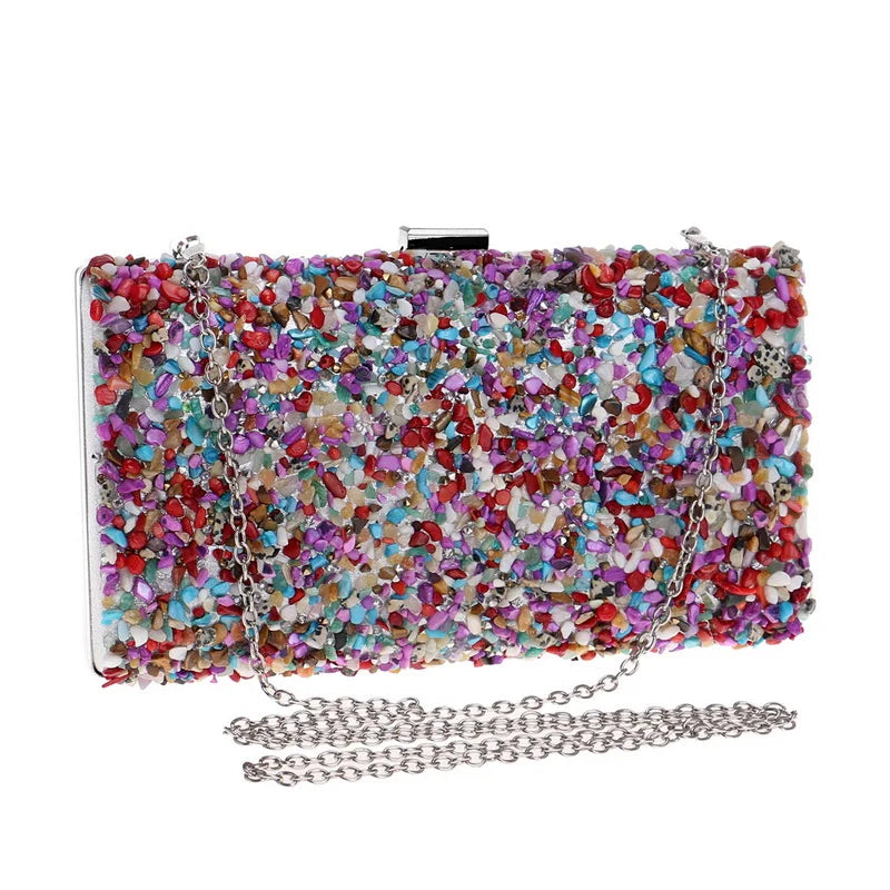 Colorful Women Evening Bag Small Clutch Shoulder Chain Handbags