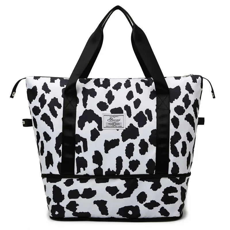 Colorful Women Handbag Nylon Luggage Bags Large Capacity Print Hand Luggage