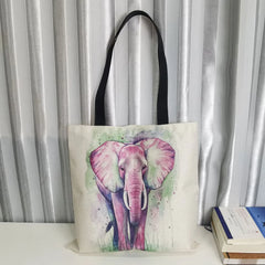 Elephant Print Handbags For Women Animal Tote Bag Large Capacity Shoulder Bag