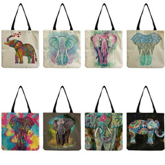 Elephant Print Handbags For Women Animal Tote Bag Large Capacity Shoulder Bag