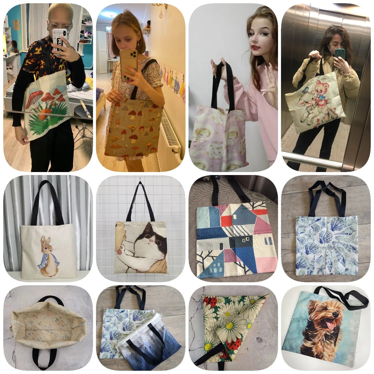 Elephant Print Handbags For Women Animal Tote Bag Large Capacity Shoulder Bag