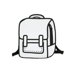 3D Stereo Comic Backpack for Girls - Canvas Messenger Tote Student Bags