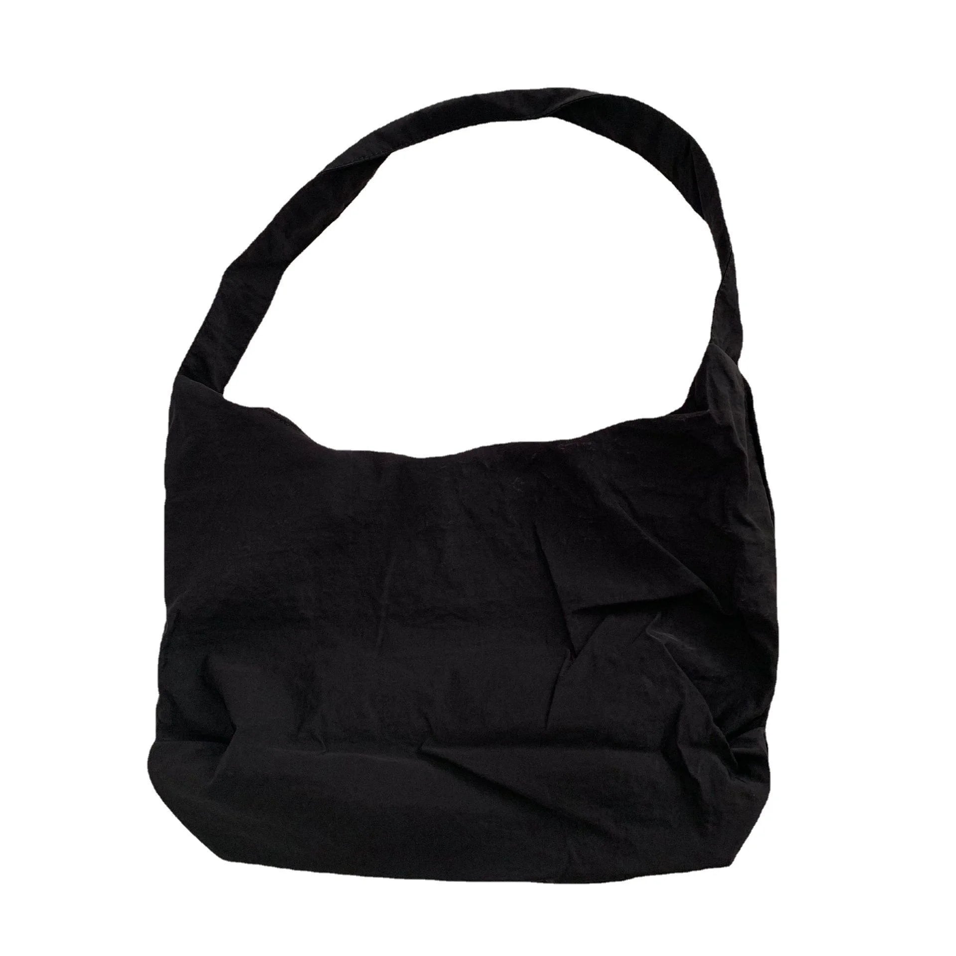 One Shoulder Messenger Bag Nylon Large Capacity Solid Shopping Bag