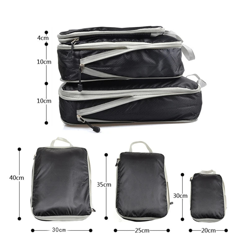 3pc Compression Packing Cube Travel Organizer Set