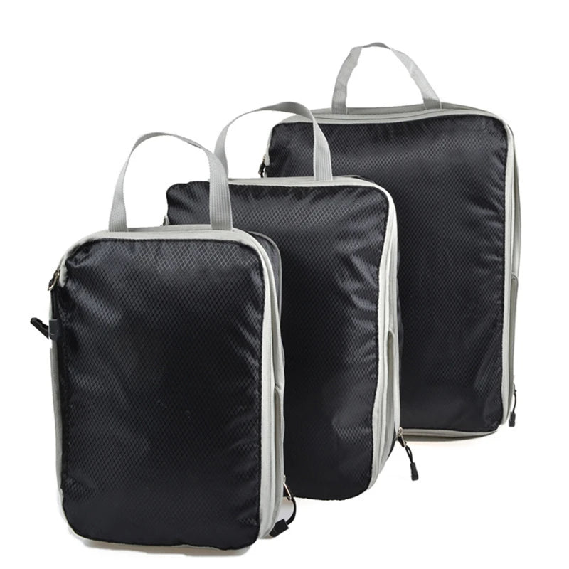 3pc Compression Packing Cube Travel Organizer Set