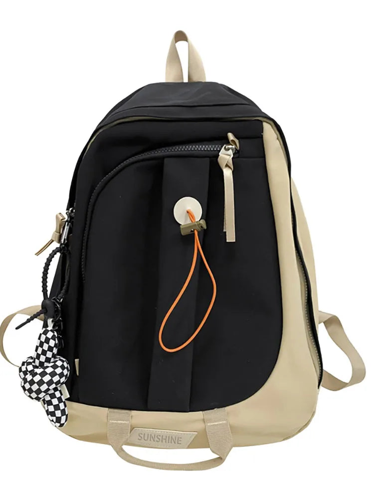 Large Capacity Women's Backpack Bag for Students, Panelled Female Backbags