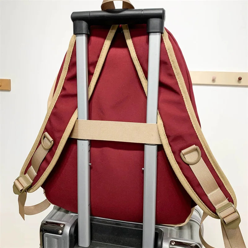 Large Capacity Women's Backpack Bag for Students, Panelled Female Backbags