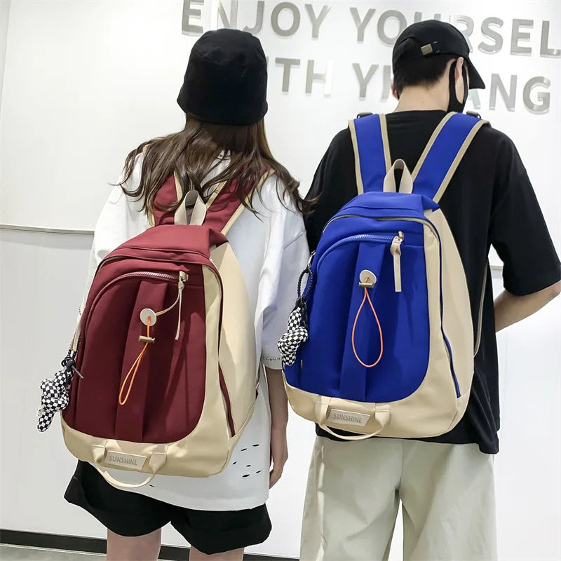 Large Capacity Women's Backpack Bag for Students, Panelled Female Backbags