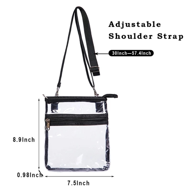 Stadium Approved Transparent Clear Crossbody Bag