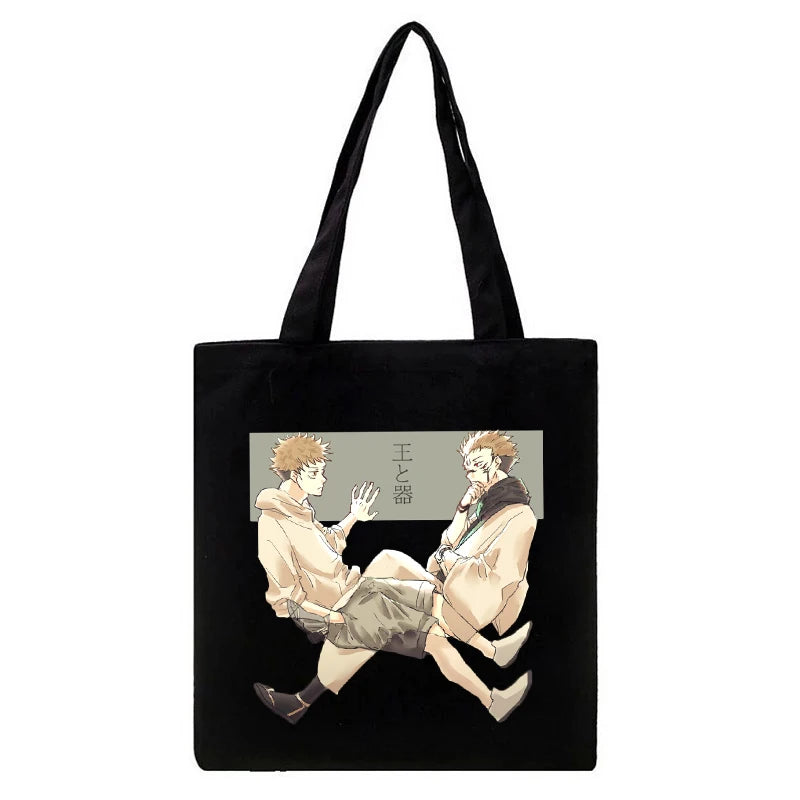 Japanese Anime Women Canvas Bag Harajuku Gothic Large Capacity Shopper Bag