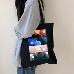 Japanese Anime Women Canvas Bag Harajuku Gothic Large Capacity Shopper Bag