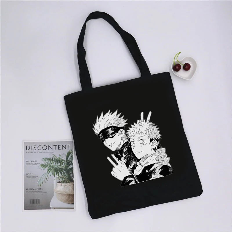 Japanese Anime Women Canvas Bag Harajuku Gothic Large Capacity Shopper Bag