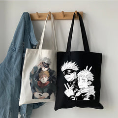 Japanese Anime Women Canvas Bag Harajuku Gothic Large Capacity Shopper Bag