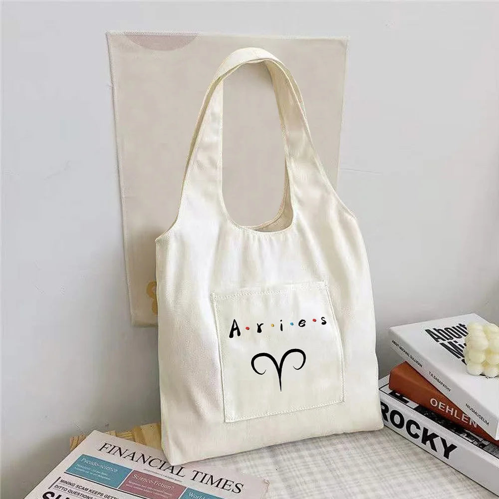 Constellation Canvas Vest Shoulder Bags Women Large Capacity Tote Bags