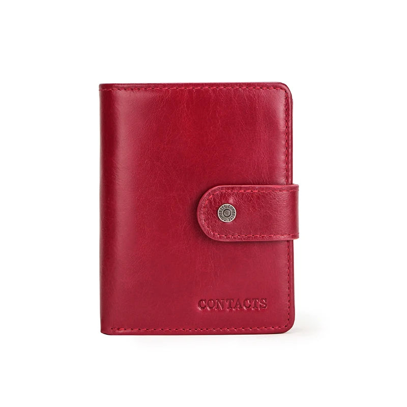 Contact's Leather Wallet Women Zipper Purses Lady Wallets for Girls Money Bag