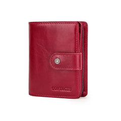 Contact's Leather Wallet Women Zipper Purses Lady Wallets for Girls Money Bag