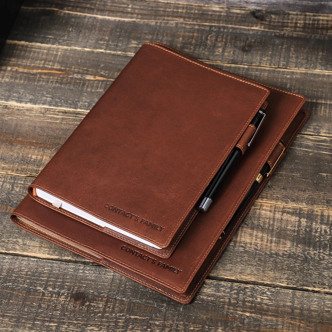 Cowhide Leather Notebook Case for A5 B5 Book - Retro Office School Travel Diary