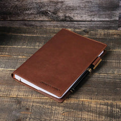 Cowhide Leather Notebook Case for A5 B5 Book - Retro Office School Travel Diary