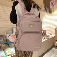 Casual Women Backpack Solid Schoolbag Waterproof Nylon Teenage Girls Travel Bag