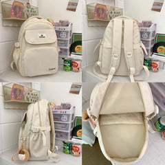 Casual Women Backpack Solid Schoolbag Waterproof Nylon Teenage Girls Travel Bag