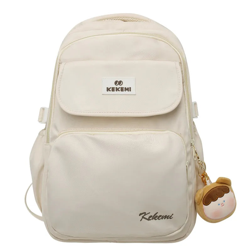 Casual Women Backpack Solid Schoolbag Waterproof Nylon Teenage Girls Travel Bag