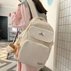 Casual Women Backpack Solid Schoolbag Waterproof Nylon Teenage Girls Travel Bag